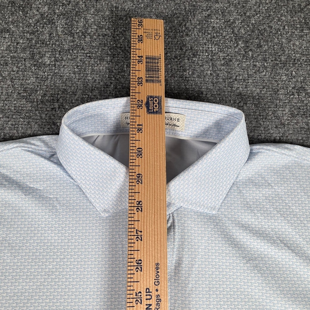 Holderness & Bourne Hanover Polo Shirt Mens XL Vista Blue Micro Print Logo NWT - Picture 6 of 10